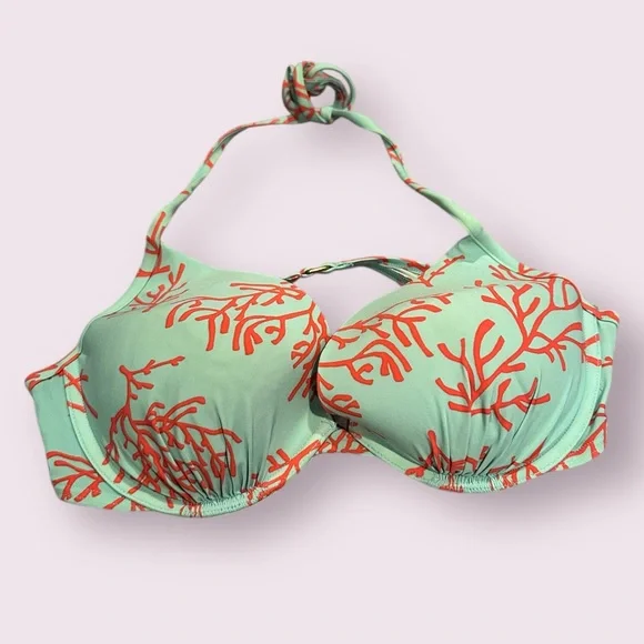 Women's Victoria's Secret Coral Print Bikini 36C and Medium - Picture 6 of 16